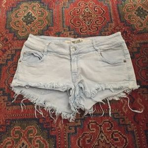 light blue denim shorts