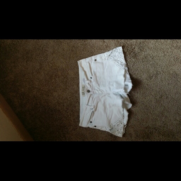 White jean shorts