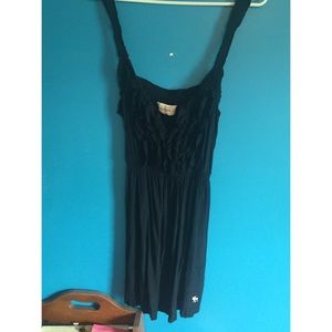 Navy dress with ruffles