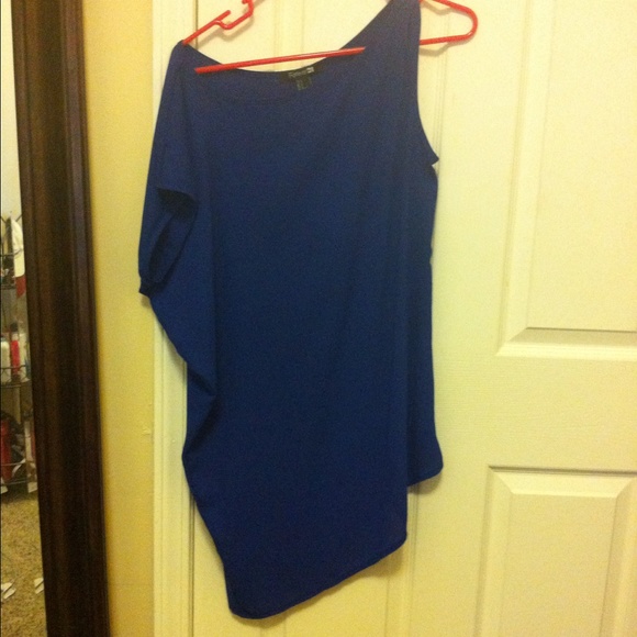 Royal Blue Off Shoulder Slip Dress