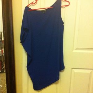 Royal Blue Off Shoulder Slip Dress