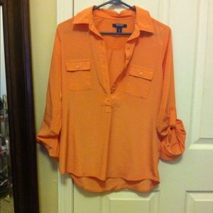 Dreamsicle Orange Old Navy 3/4 sleeve top