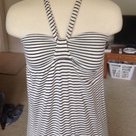 Sundress. Black & cream stripes. Long. - Picture 2 of 3