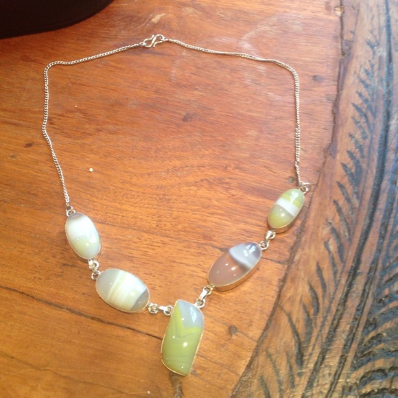 Yellow Lace Onyx 925 Silver Necklace