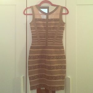 Black/nude celeb style bandage/bodycon dress