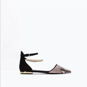 Metal Heel Flat Mule