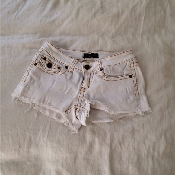 White cut off shorts