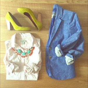 J.Crew Chambray Schoolboy Blazer