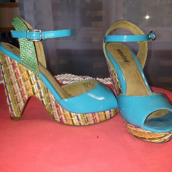 Colorful wedge sandals