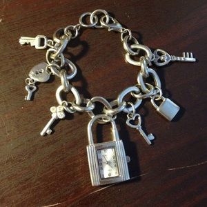 Silver Charmed Bracelet Watch