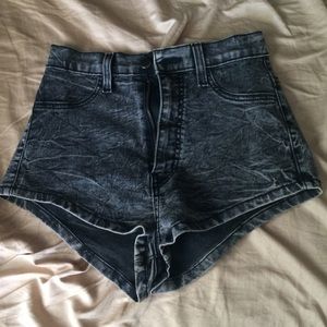 Nasty Gal denim wash high waisted shorts