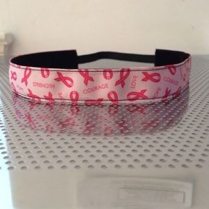 Breast cancer awareness non-slip headband