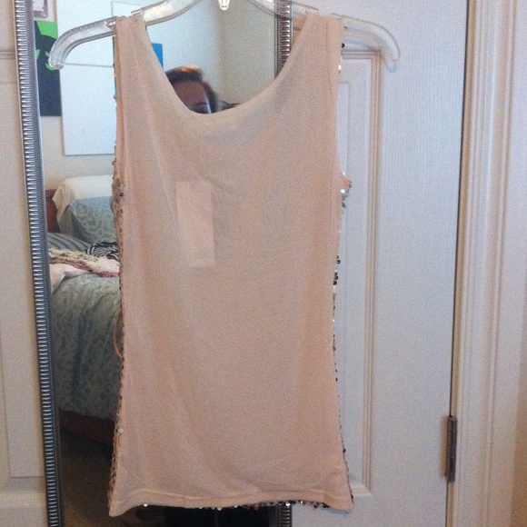 Gold sequin tank blouse size S/M - Picture 3 of 4