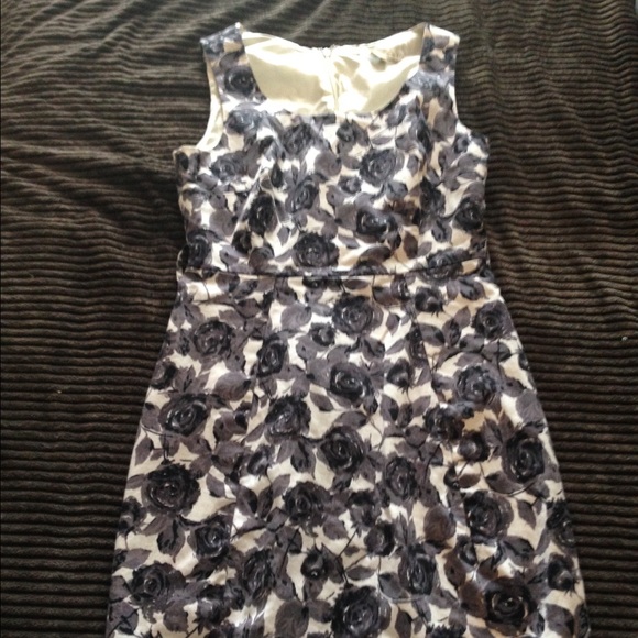 A floral dress in black white and grey. Size S