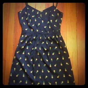 Pineapple Print J.Crew Spaghetti Strap Dress