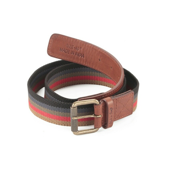 Belt in Leather/Webbing Combination - 390190