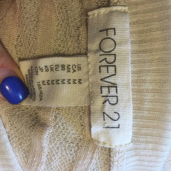 cream cropped forever 21 sweater - Picture 2 of 2