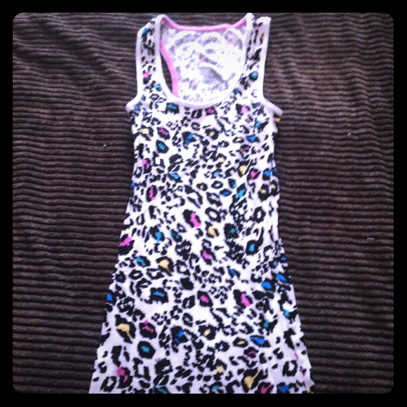 Multi Color Leopard Print Long Tank