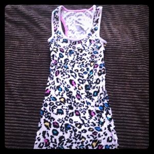 Multi Color Leopard Print Long Tank