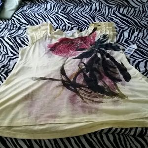 Yellow blouse with ruffle sleeves