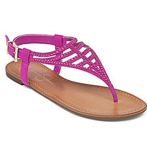 Jessica Simpson spring  magenta microsuede sandal