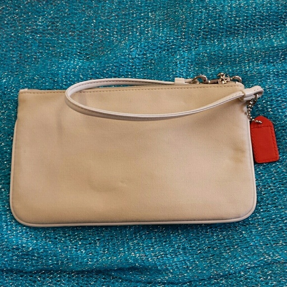 LAST CHANCE! COACH Tan Cloth/Leather Wristlet - Picture 2 of 4