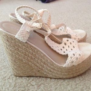 White crochet wedges