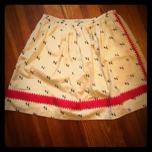 Madewell Cream and Pink High Waisted Skirt