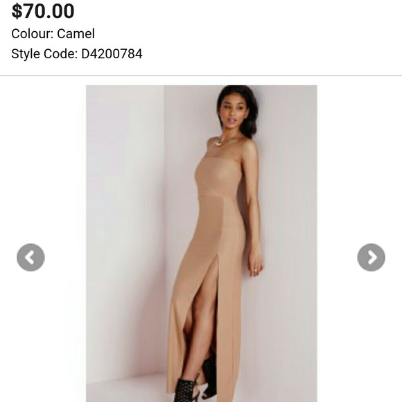 Missguided nude bandeau maxi dress