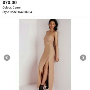 Missguided nude bandeau maxi dress