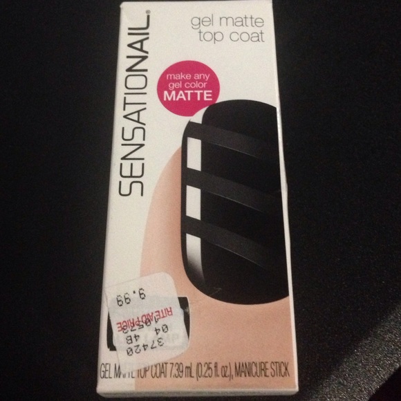 Sensationail black gel matte nail polish.