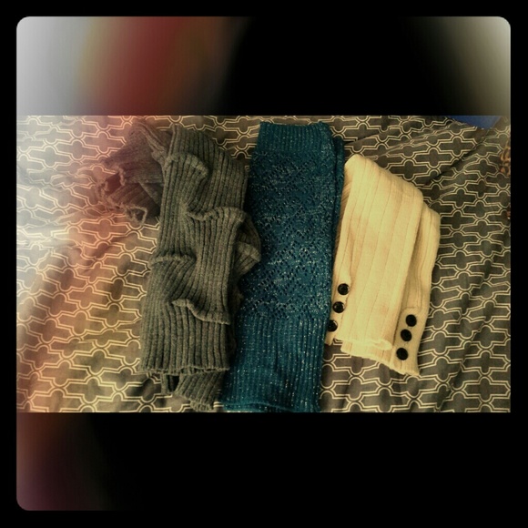 Three pairs of leg warmers