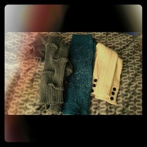 Three pairs of leg warmers