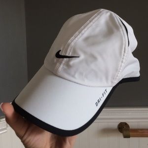 White Hat Black Trim Nike Dri-Fit Hat
