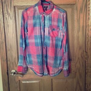 naturally worn flannel shirt