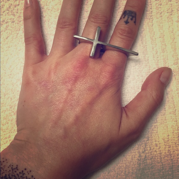 Charming Charlie Jewelry - Silver cross knuckle ring