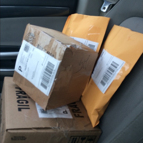 Packages heading to post office. Love it