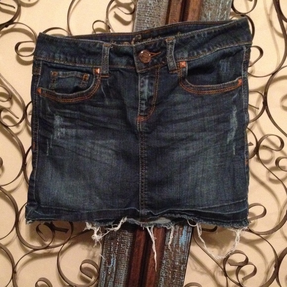 Distressed Jean Skirt