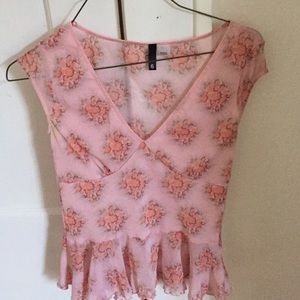 pink sheer top