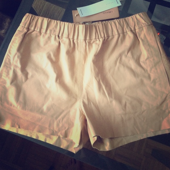 J Brand Leather nude shorts