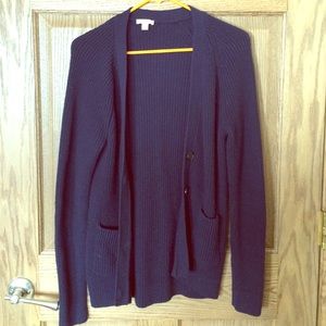 navy cardigan