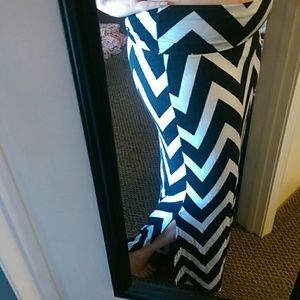 Black and White Chevron Maxi Skirt *RESERVED*