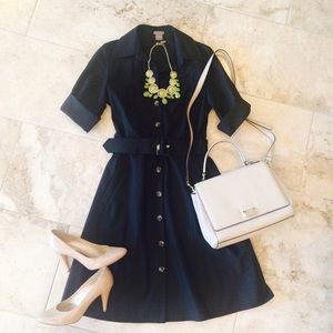 SALE! Black Dress with Tortoise Shell Buttons