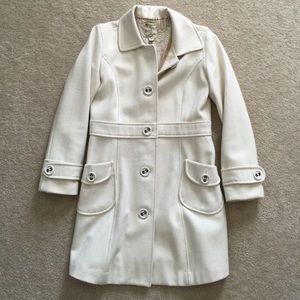 Tulle Big Button Winter White Coat