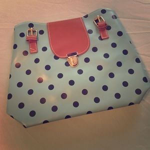 Mint polka dot bag