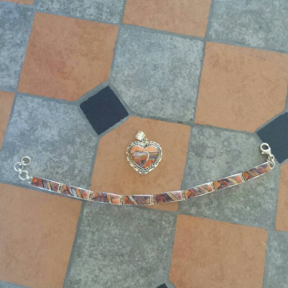 Sterling Silver Pendant & Bracelet Set