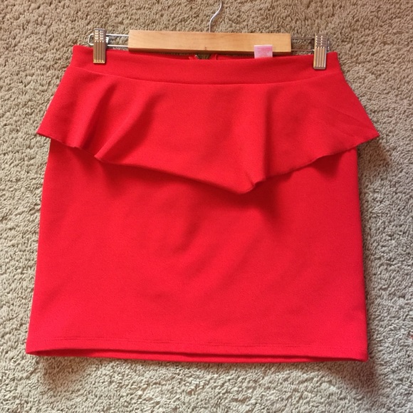 Red mini skirt