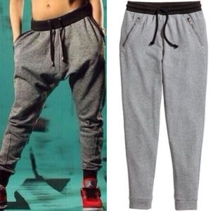 Black and Grey joggers with zippers
