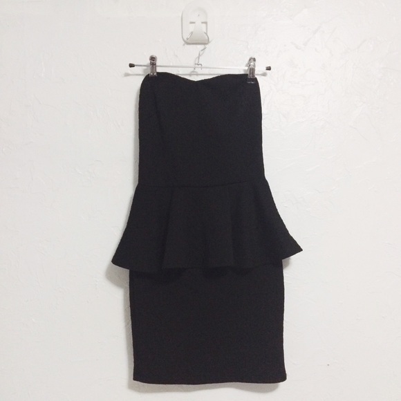 Black Peplum Bodycon Dress
