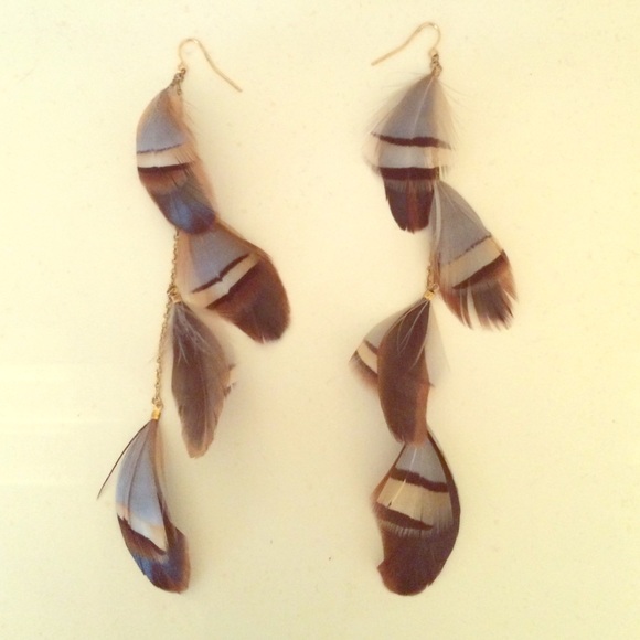 statement feather earrings